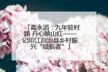 高永滔：九年驻村路 丹心映山红——记印江自治县乡村振兴“续航者”