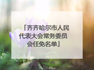 齐齐哈尔市人民代表大会常务委员会任免名单