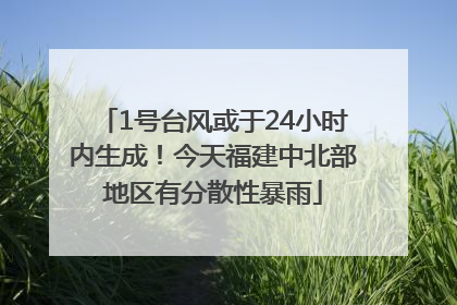 1号台风或于24小时内生成！今天福建中北部地区有分散性暴雨