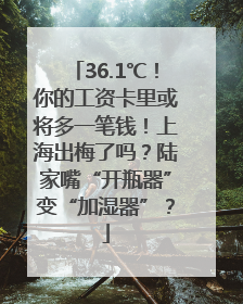 36.1℃！你的工资卡里或将多一笔钱！上海出梅了吗？陆家嘴“开瓶器”变“加湿器”？