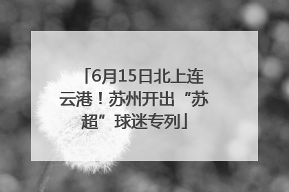 6月15日北上连云港！苏州开出“苏超”球迷专列