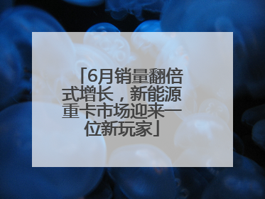6月销量翻倍式增长，新能源重卡市场迎来一位新玩家